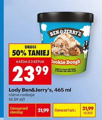 Lody Ben&Jerry's Cookie Dough promocja w Biedronka