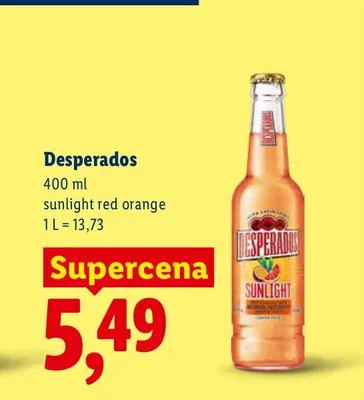 Piwo Desperados Sunlight Red Orange promocja w Lidl