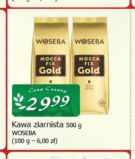 Kawa ziarnista Woseba Mocca Fix Gold promocja w CEZAR Delikatesy