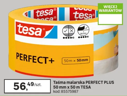 Taśma malarska Perfect Plus 50mm x 50m promocja w Leroy Merlin
