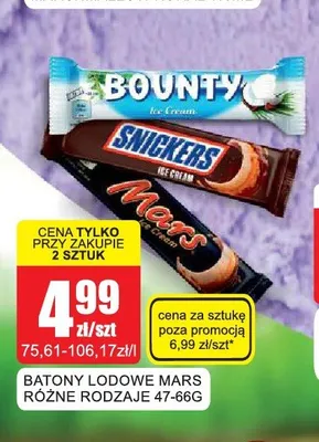 Baton lodowy Mars promocja w Bingo