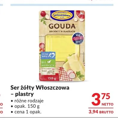 Ser żółty Włoszczowa plastry promocja w Makro
