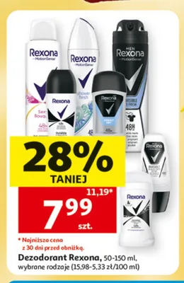 Dezodorant w sztyfcie Rexona Invisible promocja w Auchan