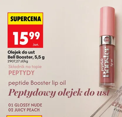 Olejek do ust Bell Booster 02 Juicy Peach promocja w Biedronka