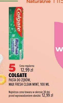 Pasta do zębów Colgate Max Fresh Clean Mint promocja w Drogerie Natura