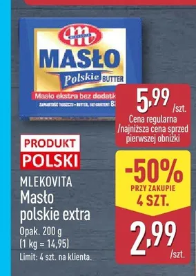 Masło polskie extra Mlekovita promocja w Aldi