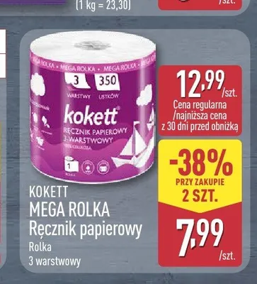 Ręcznik papierowy Kokett Mega Rolka promocja w Aldi