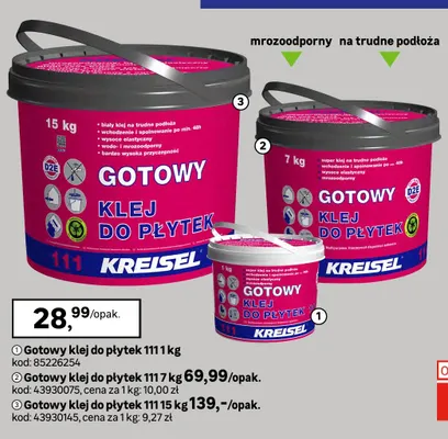 Gotowy klej do płytek Kreisel promocja w Leroy Merlin