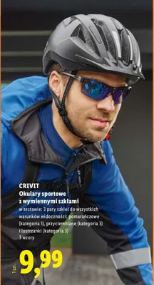 Okulary sportowe z wymiennymi szkłami promocja w Lidl