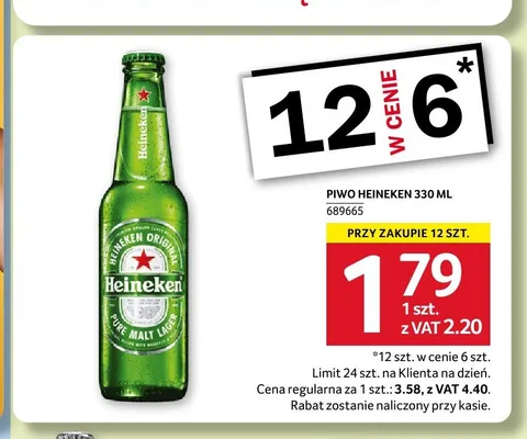 Piwo Heineken promocja w Selgros