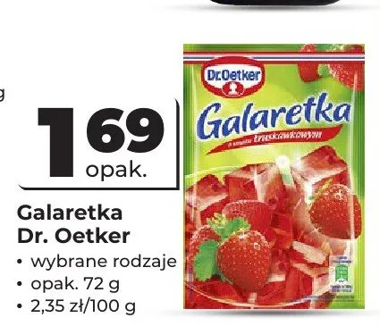 Galaretka o smaku truskawkowym Dr. Oetker promocja w Odido