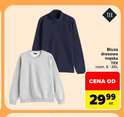 Bluza dresowa męska TEX promocja w Carrefour