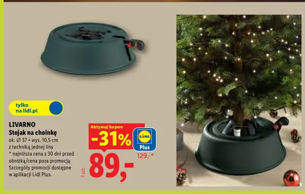 Stojak na choinkę z techniką jednej liny Livarno promocja w Lidl