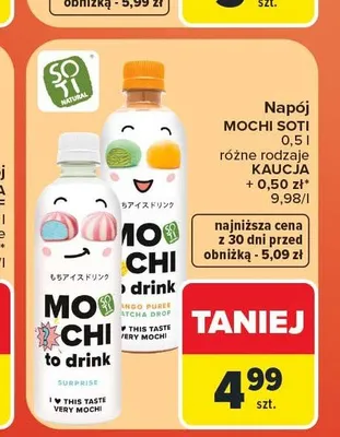 Napój Soti Natural Mochi to drink promocja w Carrefour