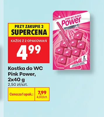 Kostka do WC Pink Power 2-pak promocja w Biedronka