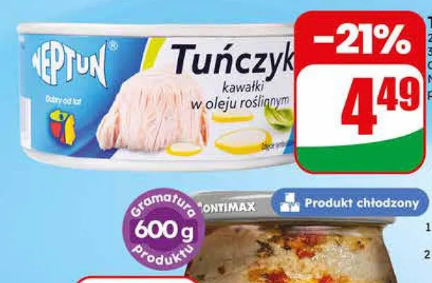 Tuńczyk kawałki w oleju roślinnym Neptun promocja w Dino