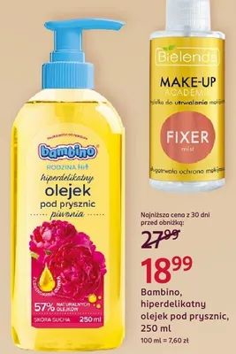 Hiperdelikatny olejek pod prysznic piwonia Bambino Rodzina promocja w Rossmann