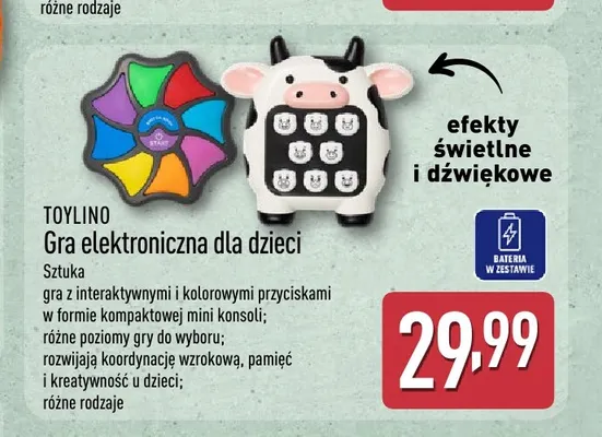 Gra elektroniczna dla dzieci TOYLINO promocja w Aldi