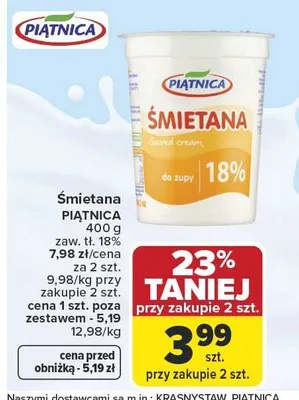 Śmietana promocja w Carrefour Market