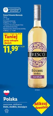 Wino Fresco Frizzante Maracuja promocja w Lidl