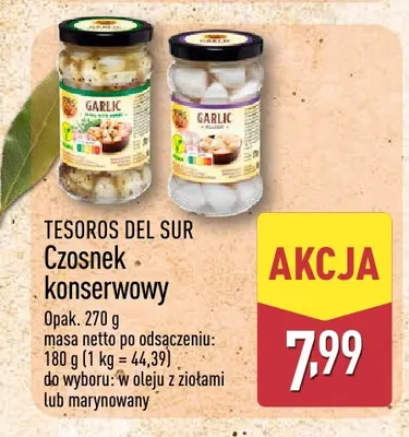 Czosnek konserwowy w oleju z ziołami Tesoros del Sur promocja w Aldi