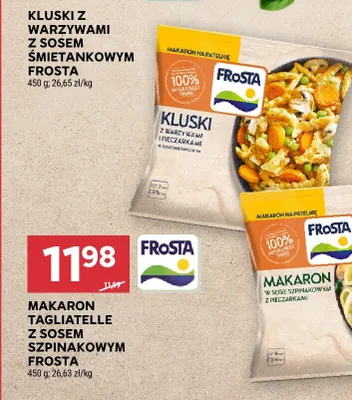 Makaron tagliatelle z sosem szpinakowym FroSta promocja w Stokrotka