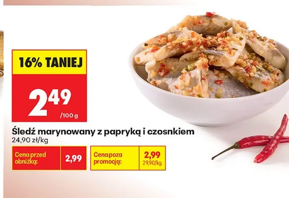 Śledź marynowany z papryką i czosnkiem promocja w Biedronka
