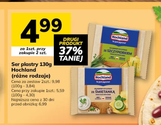 Ser kremowy w plastrach ze śmietanką Hochland promocja w Hitpol