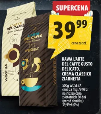 Kawa L'Arte Del Caffe gusto delicato, crema classico ziarnista promocja w Arhelan