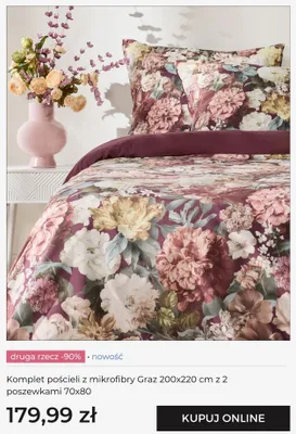 Komplet pościeli z mikrofibry Graz 200x220 cm z 2 poszewkami 70x80 promocja w home&you