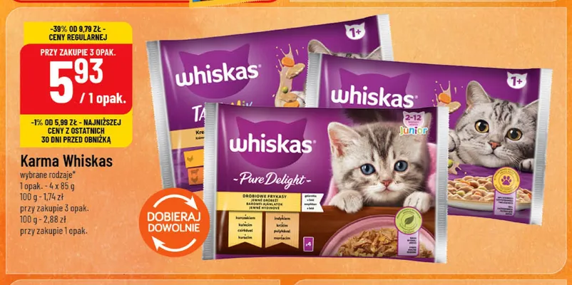 Karma dla kotów Whiskas Tasty Mix 4-pak promocja w POLOmarket