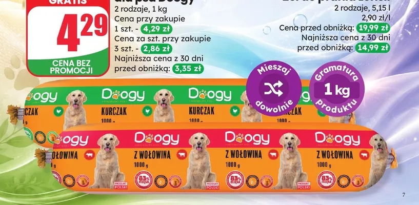 Mokra karma dla psa Doogy Z wołowiną promocja w Dino