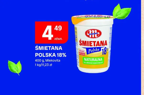 Śmietana Polska 18% Mlekovita promocja w Chorten