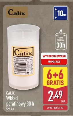 Wkład parafinowy 30 h Calix promocja w Aldi
