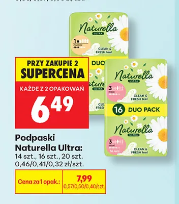 Podpaski Naturella Ultra promocja w Biedronka