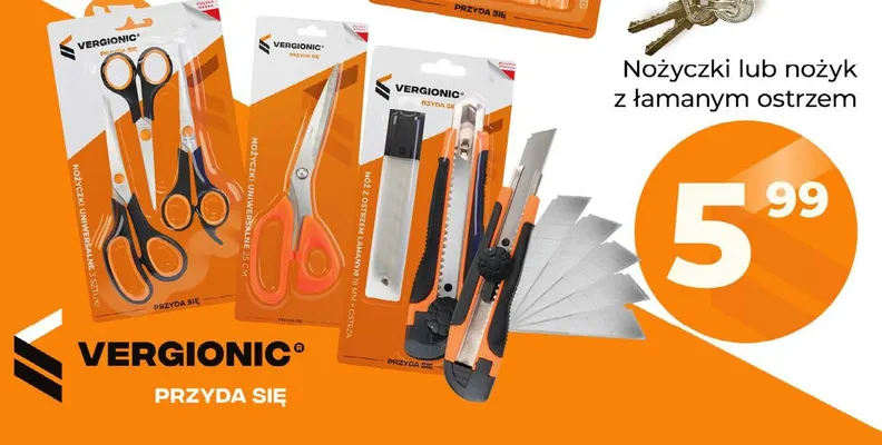 Nożyk z łamanym ostrzem Vergionic promocja w POLOmarket