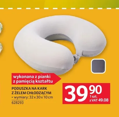 Poduszka na kark z żelem chłodzącym promocja w Selgros
