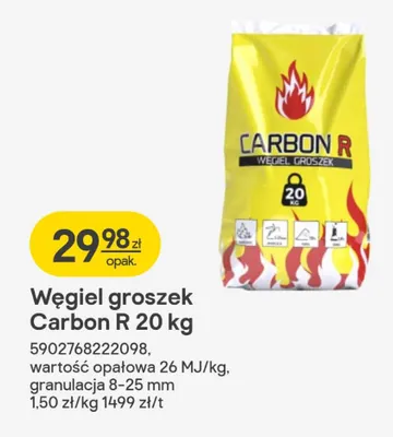Węgiel groszek Carbon R 20 kg promocja w Castorama