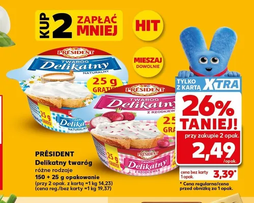 Twaróg delikatny z rzodkiewką Président promocja w Kaufland