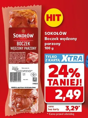Boczek wędzony parzony Sokołów promocja w Kaufland