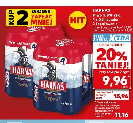 Piwo Harnaś 4-pak promocja w Kaufland