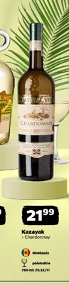 Wino białe półsłodkie Kazayak Chardonnay promocja w Netto