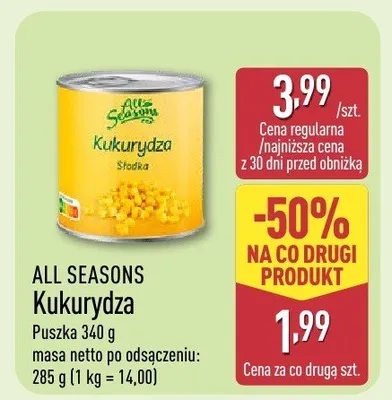 Kukurydza promocja w Aldi