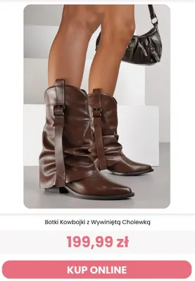 Botki kowbojki z wywiniętą cholewką Reneé promocja w Renee