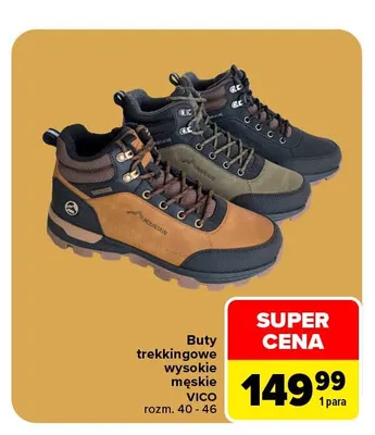 Buty trekkingowe wysokie męskie Vico promocja w Carrefour