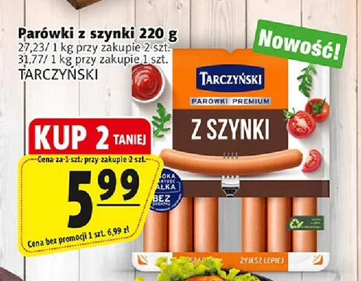 Parówki z szynki Tarczyński promocja w Prim Market