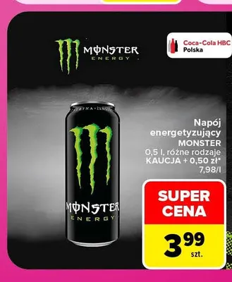 Napój energetyzujący Monster Energy promocja w Carrefour Market