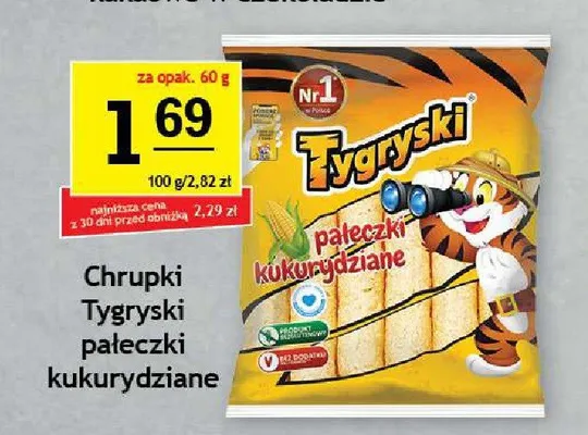 Chrupki kukurydziane pałeczki Tygryski promocja w Gram Market