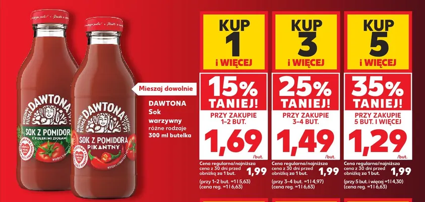 Sok warzywny z pomidorów z polskimi ziołami Dawtona promocja w Kaufland