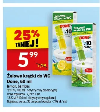 Żelowe krążki do WC Done Lemon promocja w Twój Market